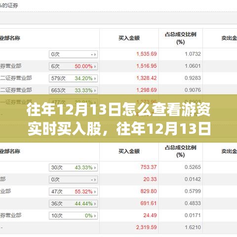 往年12月13日游資實時買入股查看指南，深度評測與介紹
