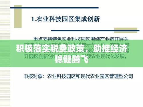 積極落實(shí)稅費(fèi)政策，助推經(jīng)濟(jì)穩(wěn)健騰飛