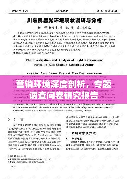 營(yíng)銷環(huán)境深度剖析，專題調(diào)查問卷研究報(bào)告