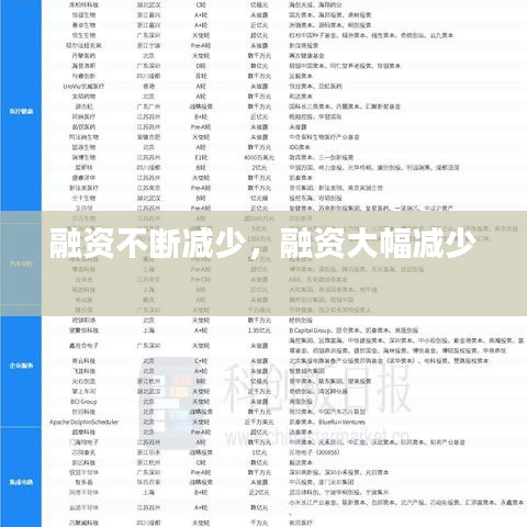 融資不斷減少，融資大幅減少 