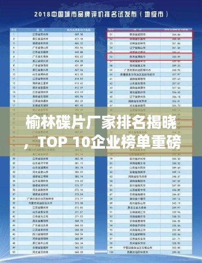 榆林碟片廠家排名揭曉，TOP 10企業(yè)榜單重磅出爐！