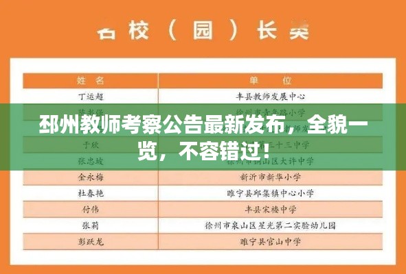 邳州教師考察公告最新發(fā)布，全貌一覽，不容錯過！