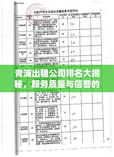 青浦出租公司排名大揭秘，服務(wù)質(zhì)量與信譽的綜合評價報告