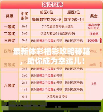 最新體彩福彩攻略秘籍，助你成為幸運兒！