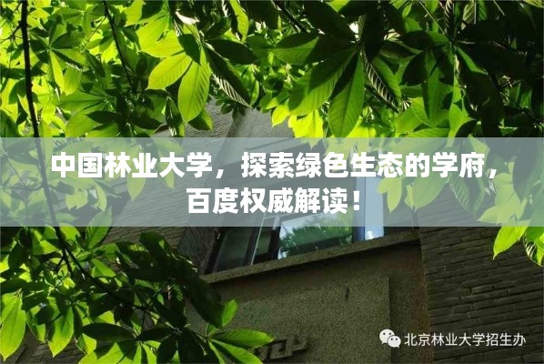 中國(guó)林業(yè)大學(xué)，探索綠色生態(tài)的學(xué)府，百度權(quán)威解讀！