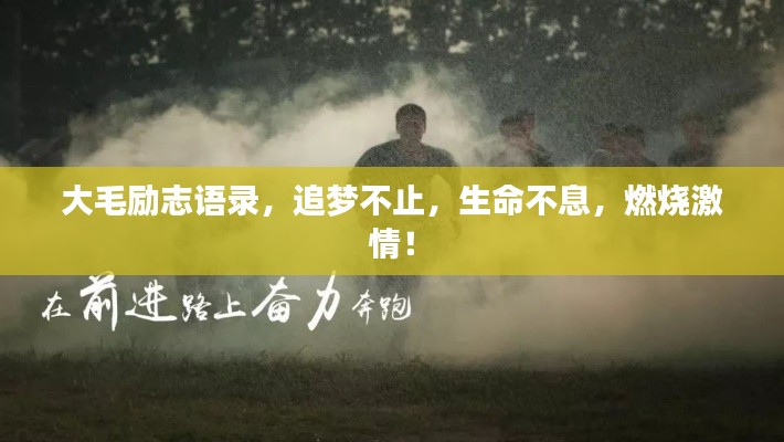 大毛勵(lì)志語錄，追夢(mèng)不止，生命不息，燃燒激情！