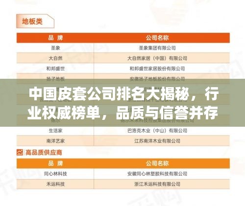 中國(guó)皮套公司排名大揭秘，行業(yè)權(quán)威榜單，品質(zhì)與信譽(yù)并存的企業(yè)！
