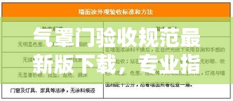 氣罩門驗(yàn)收規(guī)范最新版下載，專業(yè)指南與規(guī)范標(biāo)準(zhǔn)全解析
