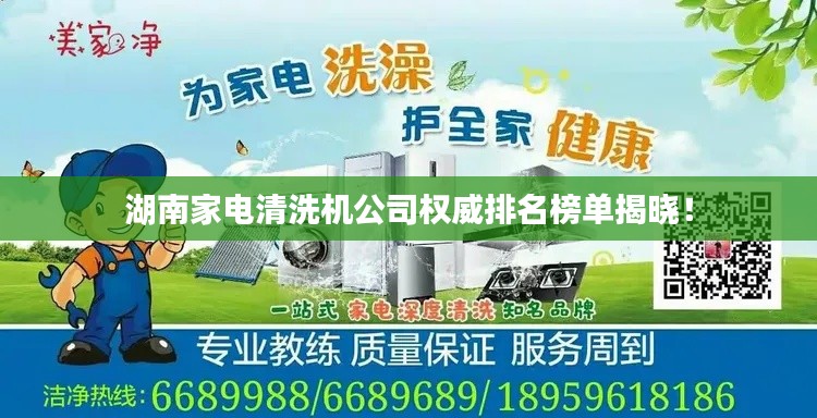 湖南家電清洗機公司權(quán)威排名榜單揭曉！